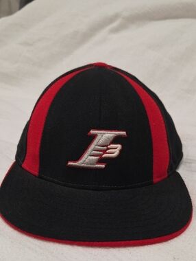 Vintage Reebox Black and Red Allen Iverson Baseball Cap with Silver I3 Emblem